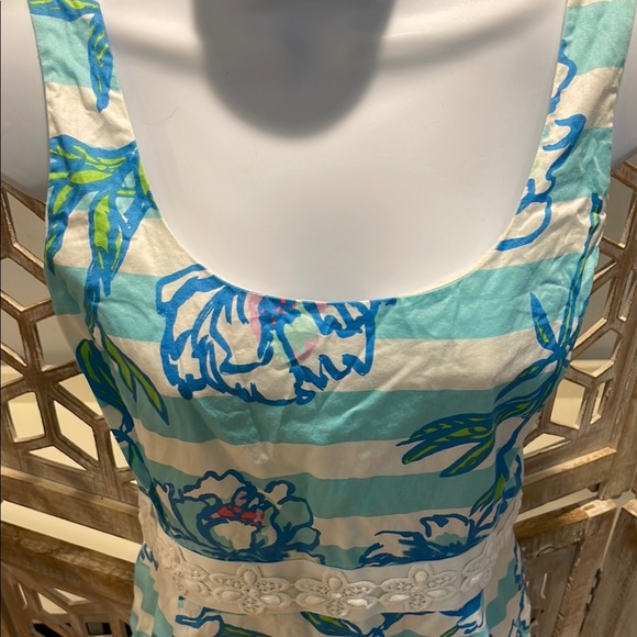 Lilly Pulitzer Serena Dress Shorley Blue Tossing The Line - Picture 5 of 13